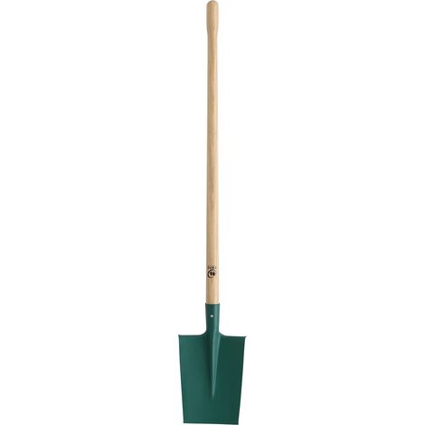 Bêche Dame à Rebord, Bords Arrondis, Léger, Manche de 100 cm en bois certifié 100% PEFC, Tête Acier de 1,7 mm, Bêche légère, compacte et maniable