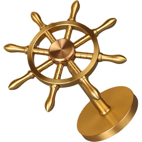 Roue De Barre - Décoration Nautique En Laiton - Pour Étagère Bureau Salon - 9 x 8,8 x 8,8 cm - 1 Pièce (1/5)