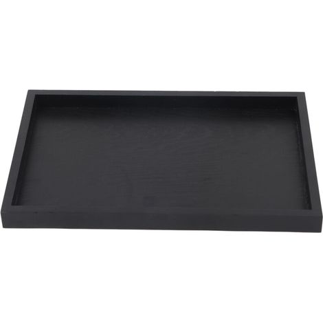 Plateau de Service en Bois, Rectangle à thé en Bois Massif Collation Coffee Sent Assiette de Service avec des Bords Surélevés pour Le café Maison (25 18 2cm) (1/5)