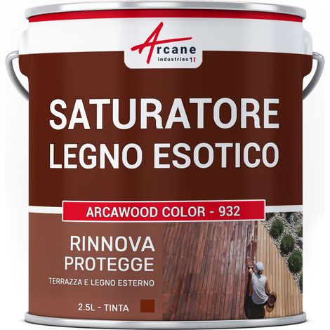 Saturatore per legno esotico, Saturatore per legno da esterno ARCAWOOD COLOR - 932 - 2,5 L (fino a 12,5 m²) Mogano - Tinta Rossa - ARCANE INDUSTRIES (1/5)