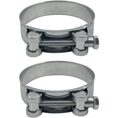 Lot de 2 colliers de serrage renforcés pour tuyau en acier galvanisé 86-91 mm (1/4)