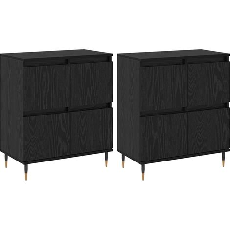 Maison Exclusive - Armadio 2 pcs Rovere Nero 60 x 35 x 70 cm (1/5)