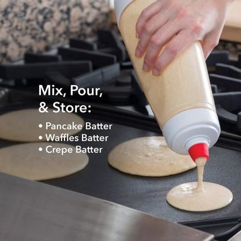 Distributeur de Pate à Crêpes avec Boule de Mélange, Bouteille à Presser pour Crêpes Sauce,1000 ml nosku (1/4)