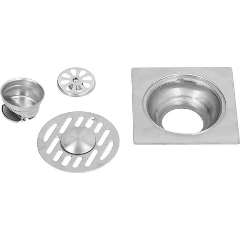 Piletta di scarico a pavimento autosigillante in acciaio inox per lavatrici, ideale per cucine e bagni. Finitura lucida, doppia funzione. (1/5)