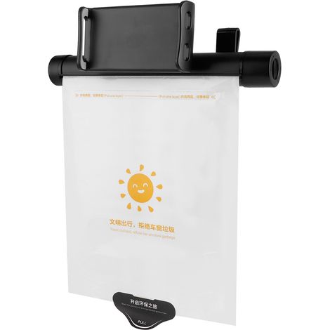 Sac Poubelle Auto avec Support Téléphone et Crochet Universel en Alliage d'Aluminium (1/5)