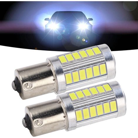Adatto per lampadine LED per auto 1156, 33SMD, 30W, 800LM, 51x18mm, bianco. Adatto per indicatori di direzione, luci dei freni e fendinebbia.