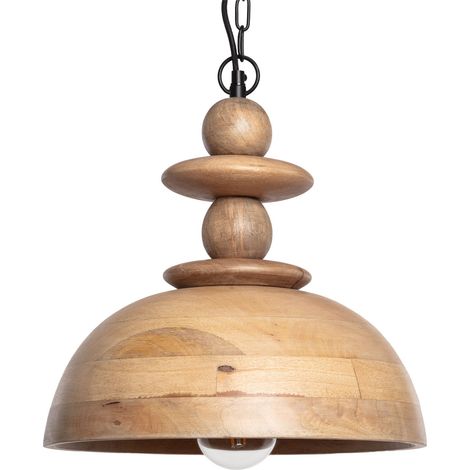 Lámpara Colgante Madera Zeil Solstice ILUZZIA Marrón (1/5)