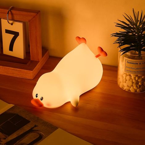 1 Veilleuse Canard Silicone Rechargeable USB 7 Couleurs Mode Respiration Chambre Enfant (1/5)