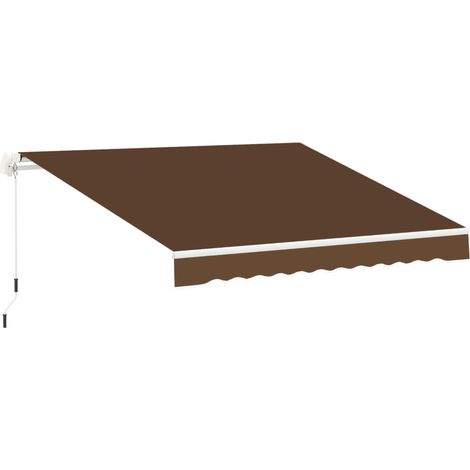 Tenda da Sole Avvolgibile a Parete 395x245 cm in Metallo e Poliestere Rosso ruggine