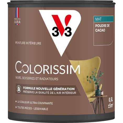 Peinture murale intérieure Colorissim® V33 Poudre de cacao Mat 0,5L (1/5)