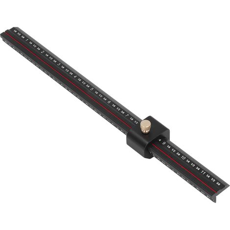 Jauge de traçage réglable en alliage d'aluminium en forme de L avec butée coulissante pour mesure, menuiserie et rénovation maison (1/5)