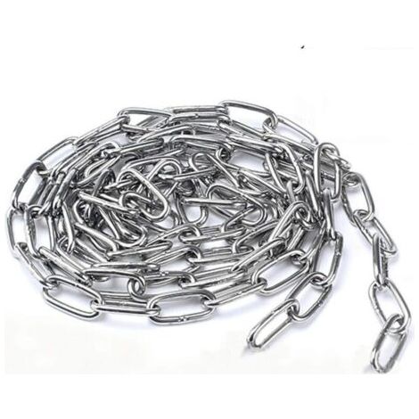 BUNTHAUS PA Chaîne en Acier Inoxydable 304 Solide et Robuste Avec Maillons Soudés en Acier pour clôture, Promenade et Chaîne de Chien, Chaîne De Séchage, Charge Maximale de 200KG, 4mm - 2 Mètre (1/4)