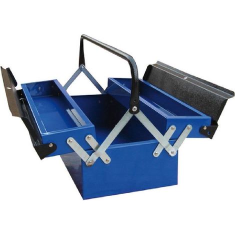 Cassetta portautensili "Extra" realizzata in lamiera pesante verniciata a fuoco colore blu -3 scomparti - 45 x 21 x 15 cm (1/4)