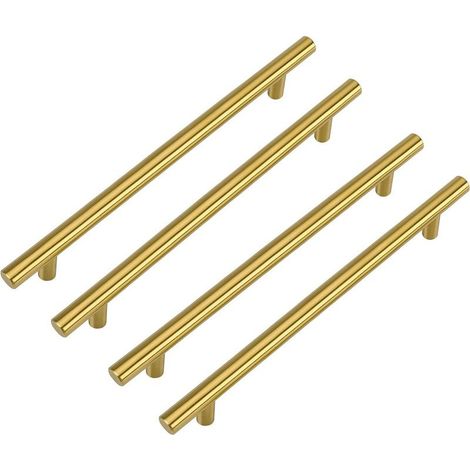 Lot de 4 poignées de meuble en laiton doré 160 mm – Acier inoxydable – Finition résistante à la rouille – Installation rapide (1/5)