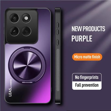 Étui de protection magnétique givré avec support et cadre antichoc (violet, pour Motorola Moto G06) (1/5)