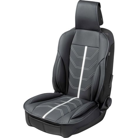 PKW Sitzauflage Kimi, Auto-Sitzaufleger im Rennsportdesign schwarz/silber, 1 Stück