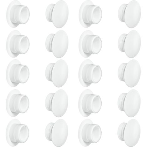 Cyclingcolors – Lot de 20 capuchons en plastique 12mm blanc RAL 9010 – Cache trou pour finition murale – Protection esthétique meuble intérieur