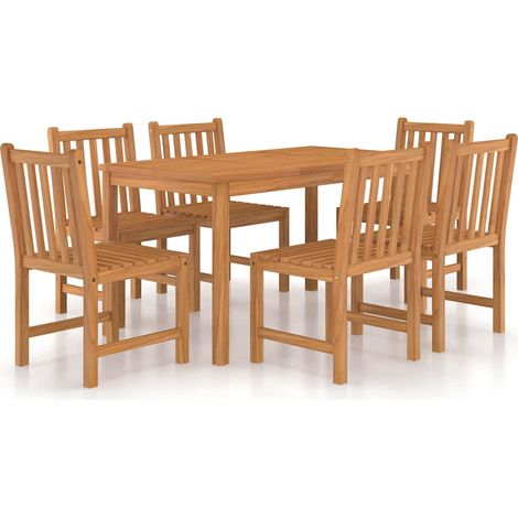 Maison Exclusive - Set da pranzo da giardino 7 pz 140x80 cm in legno massello di teak (1/5)