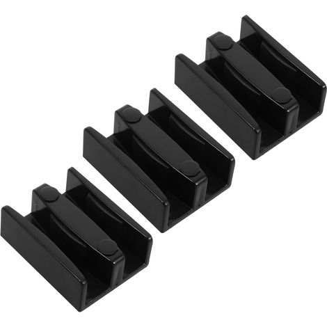 Butées de porte coulissante salle bain, lot 3, en plastique noir (1/5)