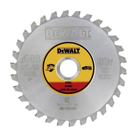 DEWALT LAME CIRCOLARI TAGLIO ACCIAIO - Diam. 140 x 20 30, DT1923-QZ (1/2)