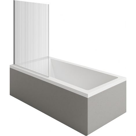 Bañera derecha DURAVIT Strack 1700x750mm + Mampara de bañera izquierda AURYS Raywall cromo