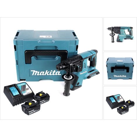 Makita DHR 263 RGJ Akku Bohrhammer 36 V ( 2x 18 V ) 3,0 J SDS-plus + 2x Akku 6,0 Ah + Ladegerät
