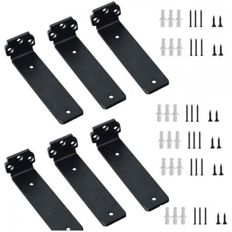 QORVA-Ensemble de 6 supports d'étagère murale, 15 cm, capacité de charge de 70 kg, épaisseur de 5 mm, robuste. (1/5)