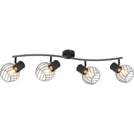 Decken Lampe Leuchte Metall-Käfig 4-Flammig Beleuchtung Strahler Spots beweglich