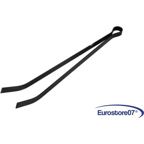 molla per camino in ferro battuto verniciato nero 	- cm.50h. (1/4)
