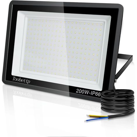 200W Projecteur LED Extérieur, Spot LED Exterieur 20000LM Super Lumineux 6500K Blanc Froid Éclairage de Sécurité Extérieur IP66 Imperméable pour Garage Jardin Terrasse Parking (1/5)