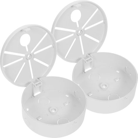 Lot de 2 Boîtes de Jonction Électriques Extérieures Étanches Ø13,5 Cm Plastique 5 Cm Épaisseur, Cache de Sécurité pour Rallonge, Boîte de Câblage Multi-Trous, Protection (1/5)