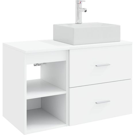 Badezimmermöbel-Set 2 pcs Weiß Holzwerkstoff vidaXL