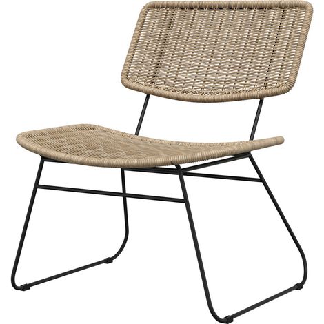 Selsey SPRINKLE - Gartenstuhl in Schwarz und Beige, aus Technorattan und Stahl, bogenförmig, 62,5 cm br. (1/5)
