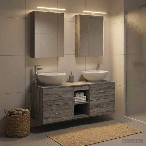 vidaXL Bathroom Furniture Set 5 pcs Grey Sonoma (1/5)