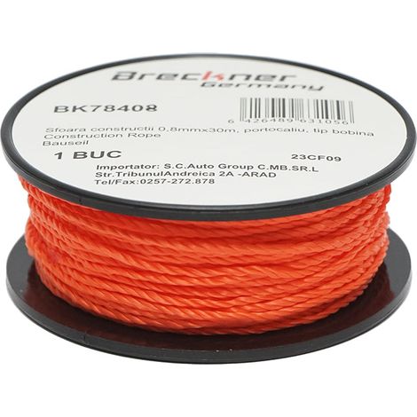Spago da muratura arancione in tamburo, 0,8 mm x 30 m Breckner Germany (1/3)