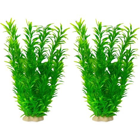 Realistische Aquariendekorationen, 2 Packungen grüne Gladiolen