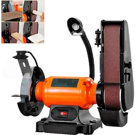 Polisseuse Ponceuse Meuleuse ponceuse à bande 250W ponceuse à bande électrique meuleuse polissage rectifieuse ceinture de polissage for métal bois acrylique vernis(6 Inch Sander) (1/4)