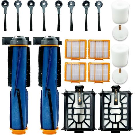 Pièces de rechange pour aspirateur Shark AV2501AE, AV2502AE : 2 brosses principales, 2 filtres de base, 2 filtres en mousse, 4 filtres HEPA, 8 brosses latérales (1/4)