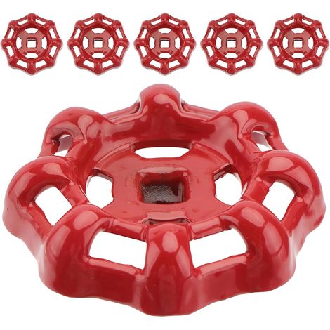 Poignée de Vanne D’eau Ronde en Fer Rouge 6 Pièces pour Robinet (1/5)
