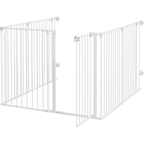 Parc pour chiots pliable 90x123x102 cm acier blanc
