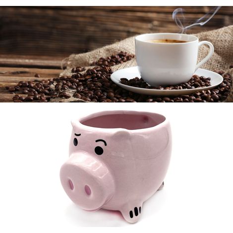 Kreativer 3D-Keramikbecher mit Schweinchen, rosa Schweinchen, niedlicher Schweinchen-Kaffeebecher, mädchenhafter Stil (1/5)