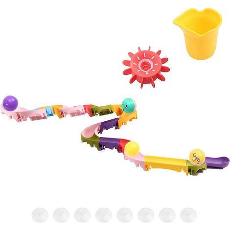 Circuit de bain pour enfants, toboggan à monter soi-même avec ventouses pour les enfants de 3 à 6 ans (1/5)