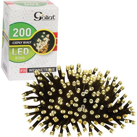 200 luces LED para árbol de Navidad con diodos de bajo consumo, color blanco cálido, para interiores, en forma de anillo, conforme a las normas de la UE. (1/5)