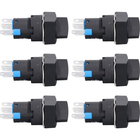 Bouton de sélecteur rotatif 25 pièces, carré 16mm, auto-verrouillant 2 positions, kit avec voyant vert. (1/5)