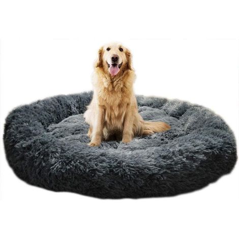 Lit Moelleux Extra Large pour Chat et Chien   Panier Lavable avec Coussin Confortable, 100x100 cm Gris
