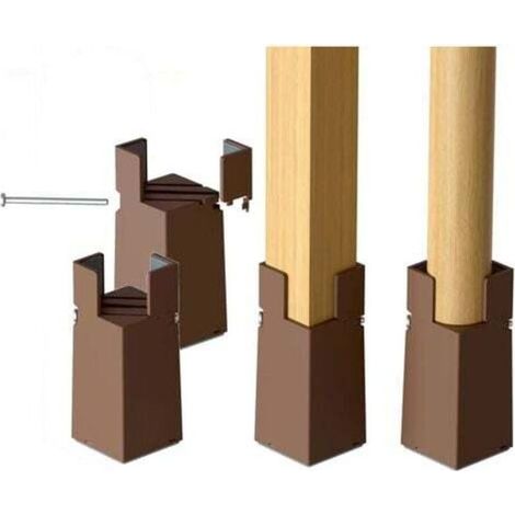 4 PCS Rehausseurs de Lit Réglables 22-42mm Rehausseur Meuble 10cm pour Pieds de Chaise Table Canapé avec Pince à Vis Marron (1/5)