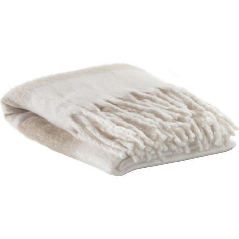 Plaid en Matières Recyclées Naturel pour Canapé et Lit 130 x 160 cm - PANGIVO