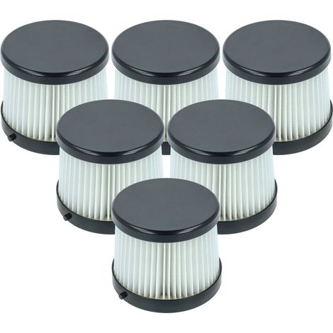 vhbw 6x filtre compatible avec Dewalt DCV5011H, DCV501HB aspirateur - filtre HEPA noir / blanc (1/4)