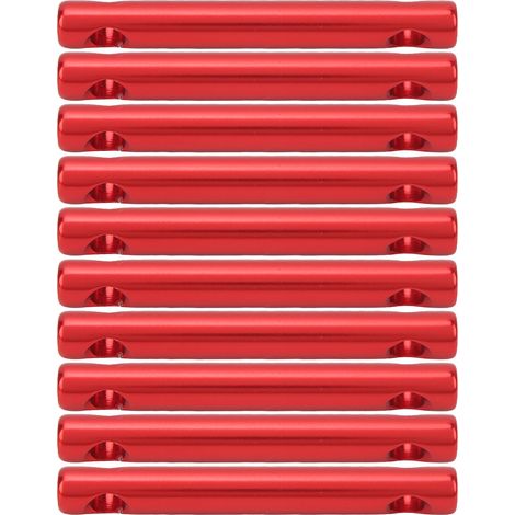 Lot de 10 bloqueurs de corde double trou en alliage d'aluminium rouge, serre-corde de tension pour tente, réglable. (1/5)