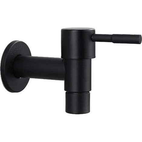 Vadrouille Robinet de Piscine, Robinet à Poignée Courte pour Évier, pour Balcon Robinet Mural, Robinet à Poignée Courte en Acier Inoxydable pour Balcon, Salle de, Cuisine, Jardin(noir)